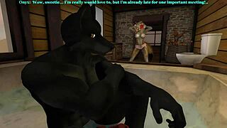 Pau grande fode furry em posição de missionário anal gozando