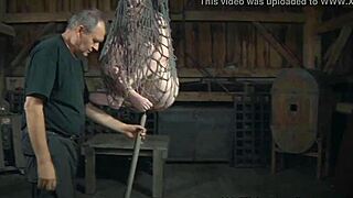 bunden sub piskad hårt för grym bestraffning