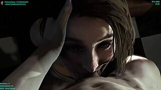 ג'יל ולנטיין בכוכבת בחקירה פרודיה רזידנט אויל עם בלוג'וב מפלצתי ופייסיאל