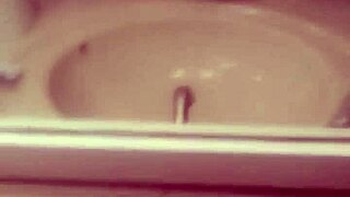 Guy strokes his huge monster cock during solo masturbation.