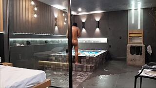 I had wild sex in the bathtub with a brunette who couldn't handle my cock