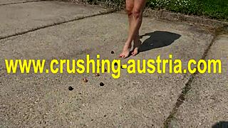 Blonde Amber Engages in Outdoor Foot Fetish Play Involving Food and POV