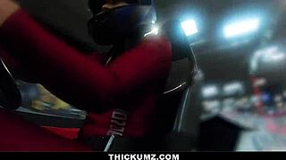 thickum brooklyn gray gags on cock after race