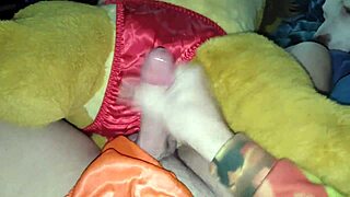 i shot cum on her satin panties with simba