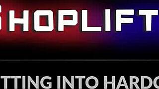 Teen thief adira allure bent over and ridden in uniform office