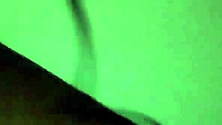 rubbing oil all over this ebony milf's big ass.