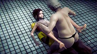 3d animation hs2 features gang bang scene