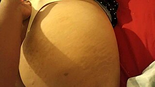 Peeking at my girlfriend's curvy Mexican ass in thong UNDER THE SHEETS