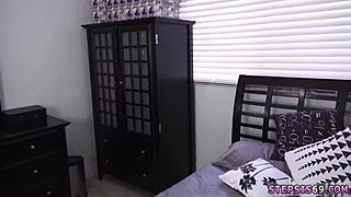 Fit blonde anal fucks suspended step sis