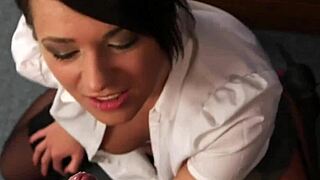 damn, this wicked model swallows every drop of sperm on her face