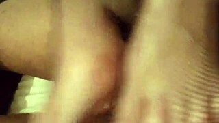 Miss K Footjob In Fishnets