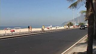 Amateur Brazilian Brunette Flashes Tits on Rio Beaches