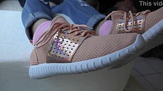 Kristy's Glamorous Close-Up Sneakers Fetish Session