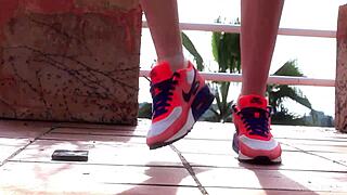 I can't stop watching Karen K dance and undress her stunning brunette body