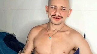 brendo vilhena masturbating hard on the bed, stroking his cock intensely