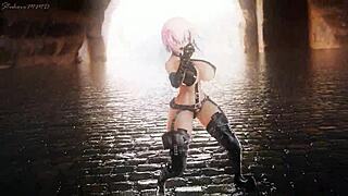 Mashu Kyreilight In MMD Lupin R18 Animation Featuring Big Tits