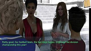 Teen wife and milf stepmother play erotic game with big tits