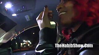 Thick caramel-skinned ebony babe strips and gets banged by big black cock jovan jordan in the hood