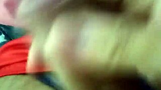 A relaxing handjob session on the bed