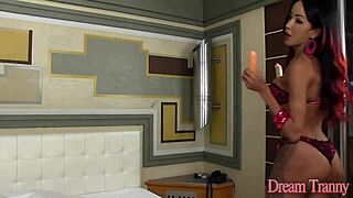 Hot Tgirl Thays Tavares Shoves Dildo Deep in Ass While Masturbating! Watch Her Go Wild!