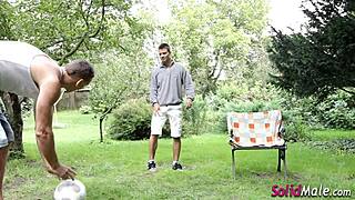 gay muscular stud sucking cock for facial