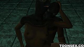 Masked 3D Cartoon Babe in Bizarre Fantasy Rough Sex