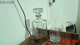 brunette amateur takes double penetration in shaved pussy and anal