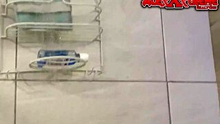 Alexxxtreme Spies on Roommate's Shaved Pussy in Shower