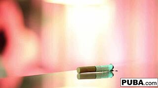 Jezebelle, that MILF, toys her pussy in the hotel room.