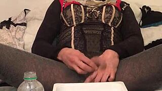 golden piss flows wild in this dirty old drunk scene!