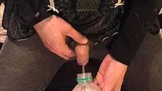 golden piss flows wild in this dirty old drunk scene!