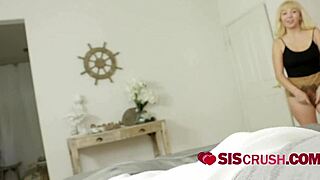 Glamorous blonde takes on every inch suggestively