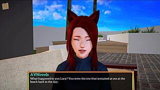 brunette and redhead with small tits in family scene