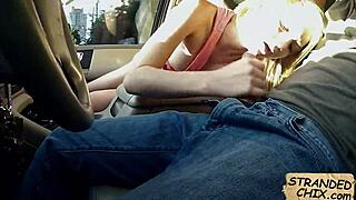 yo, check dakota skye bangin’ for a ride outdoors! 🚗