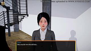 brunette and redhead with small tits in family scene