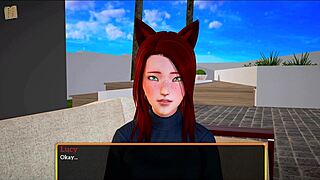 brunette and redhead with small tits in family scene