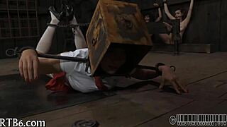 intense discipline session for cute girl in tight spot