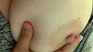 Natural 42F wife's amazing tits get oiled and played