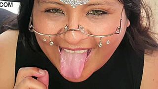 for halloween, she gets her belly filled and swallows cum like a fetish treat