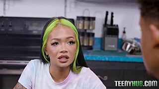 poolside distraction with paisley paige's big tits and ass