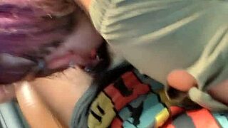 Sexy milf almost caught giving head