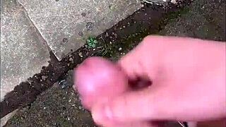 Shaved pussy squirting cum outdoors compilation