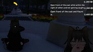 seleka-san flashing nude in the park during tough hentai missions