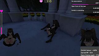 seleka-san flashing nude in the park during tough hentai missions