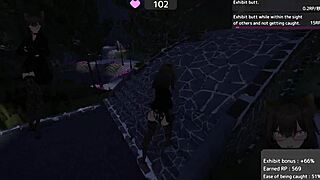 seleka-san flashing nude in the park during tough hentai missions