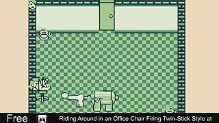 riding around in an office chair firing twin-stick style at work