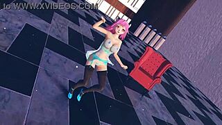 pink cat's huge tits in lingerie