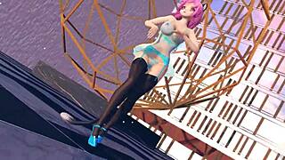 pink cat's huge tits in lingerie