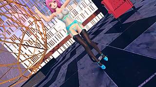 pink cat's huge tits in lingerie