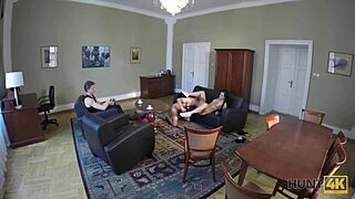 The boy watches his slutty girl earn money with her pussy in this czech pov scene